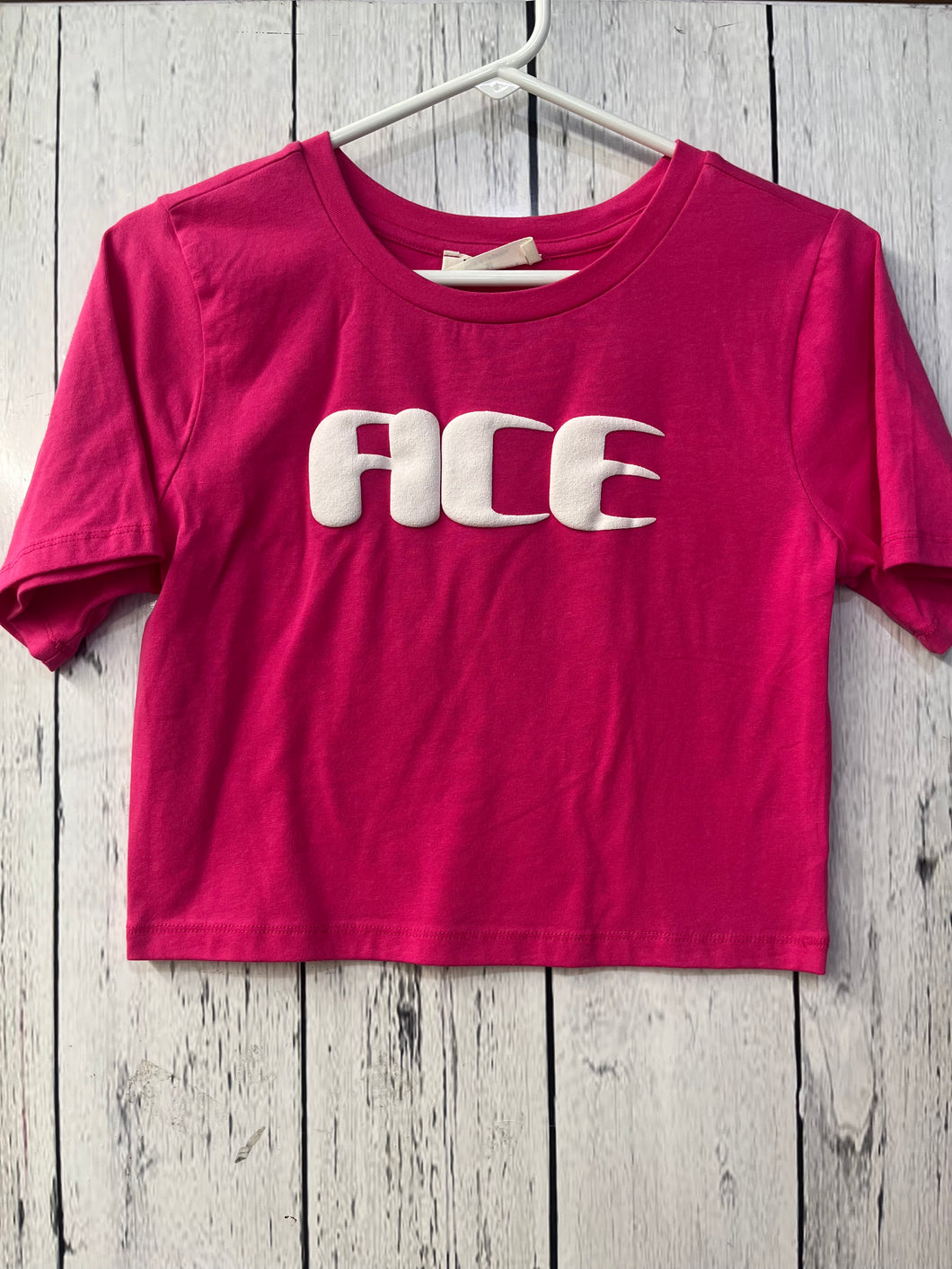 PINK Cropped Puffy Ink shirt